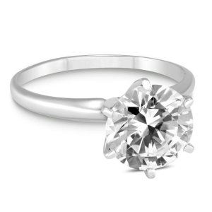 Dealmoon Exclusive: Szul.com 1 1/2 Carat Diamond Solitaire Ring in 14K White Gold on Sale