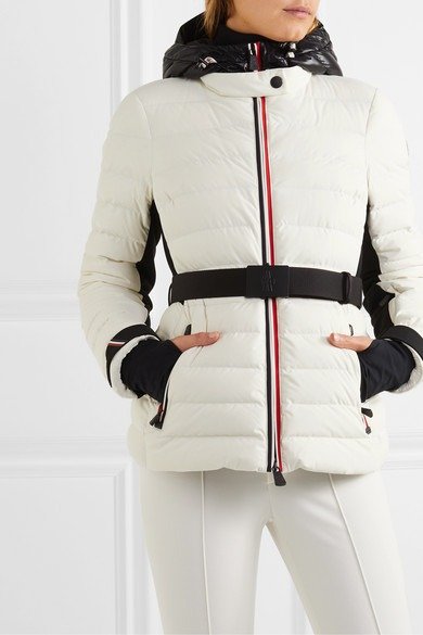 Bruche belted two-tone quilted ski jacket