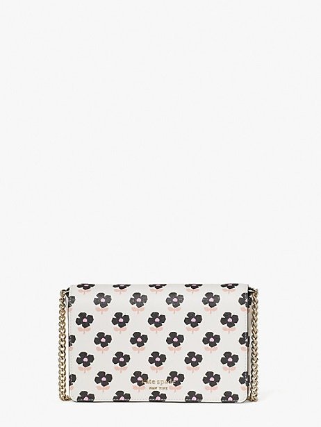 spencer block print floral chain wallet