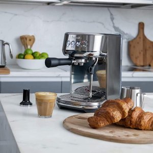 Breville Bambino Plus Espresso Machine, Brushed Stainless Steel, BES500BSS