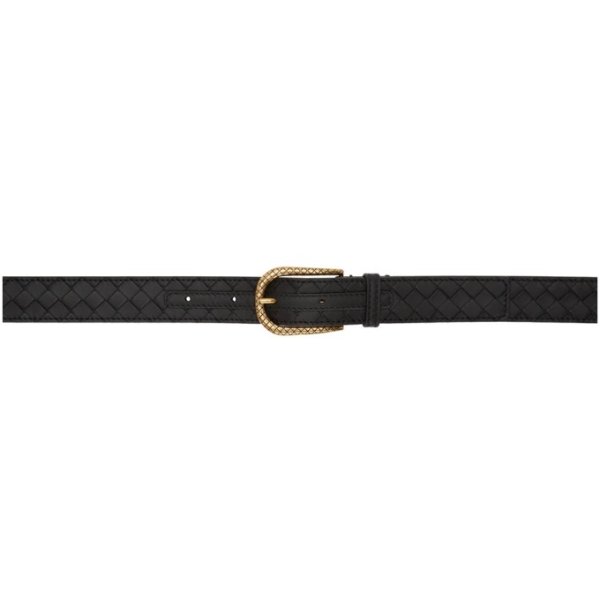 Black & Gold Intrecciato Belt