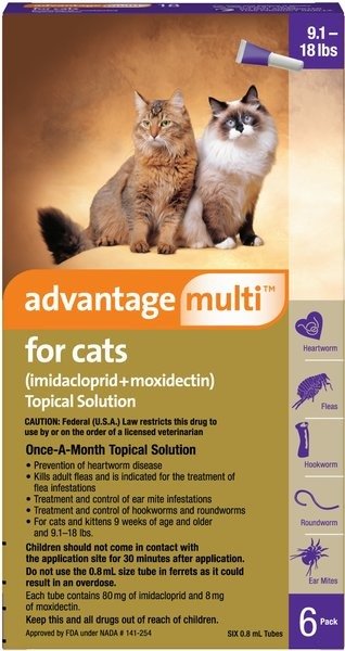 猫咪体外驱虫药 9.1-18 lbs 6剂