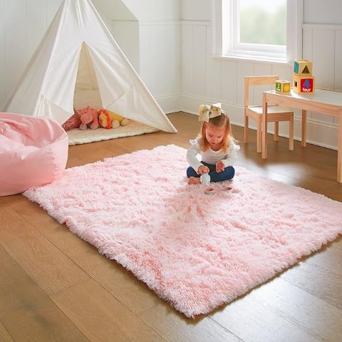 Ophanie 室内装饰地毯4 x 6Feet  ，粉色款