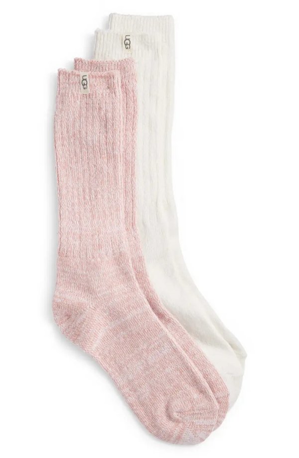 2-Pack Slouchy Ribbed Crew Socks