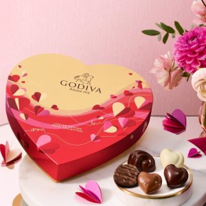 Godiva 情人节巧克力礼盒热卖，樱桃软心巧克力4条29.85