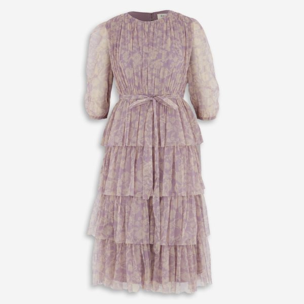 紫罗兰色雪纺纱裙