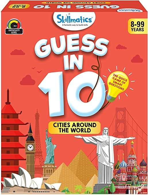 Guess in 10 Cities Around The World - Card Game of Smart Questions for Kids & Families | Super Fun & General Knowledge for Family Game Night | Gifts for Kids (Ages 8-99)