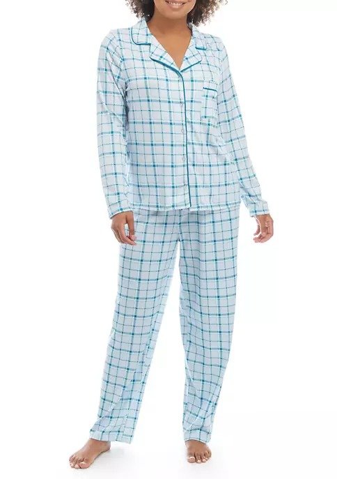 Notch Knit Flannel Pajama Set