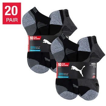 Men's No Show Sock, 20-pair