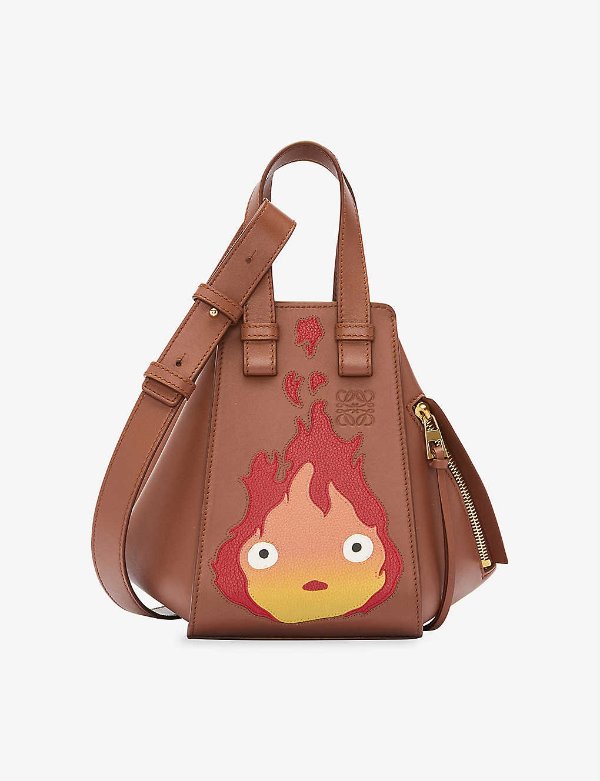 x Howl's Moving Castle Hammock Calcifer leather top-handle bag