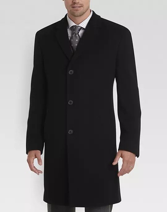 Joseph Abboud Black Cashmere Blend Modern Fit Topcoat - Men's Topcoats | Men's Wearhouse