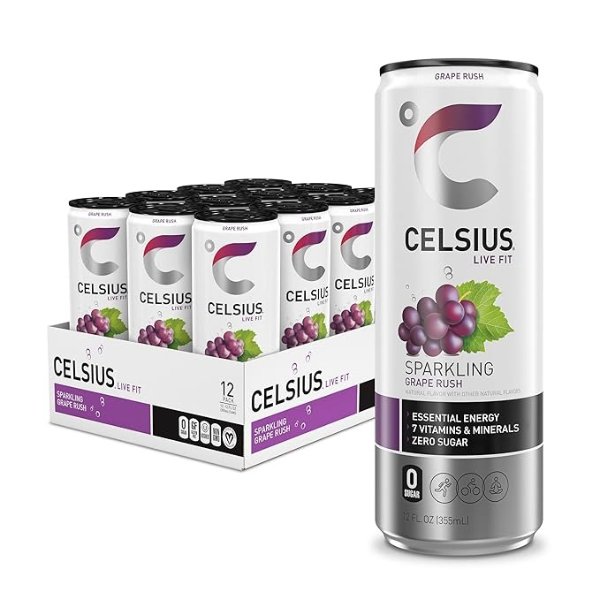 CELSIUS 无糖功能性气泡水 葡萄口味 12罐装