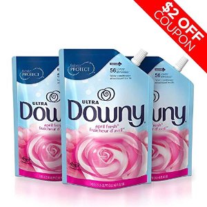 Downy Ultra April Fresh Liquid Fabric Conditioner Smart Pouch, Fabric Softener - 48 Oz. Pouches, 3 Pack @ Amazon