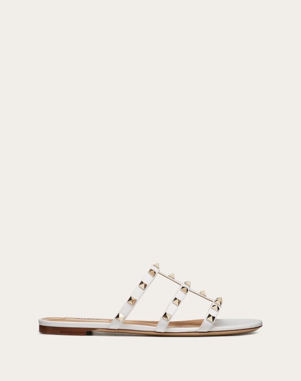 Rockstud Flat Slide Sandal for Woman | Valentino Online Boutique