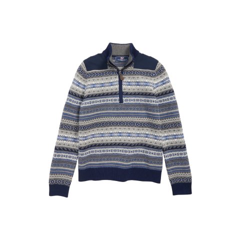 Vineyard VinesFair Isle Half Zip Sweater