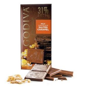 Godiva Milk Chocolate Bar, Salted Caramel, 3.5 Ounces (Pack of 5)