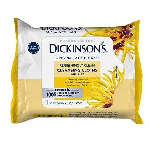 Dickinson's 金缕梅清爽卸妆湿巾 25片装 成分温和天然