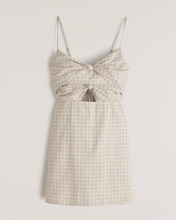 Women's Double Knot-Front Cutout Mini Dress | Women's Clearance | Abercrombie.com