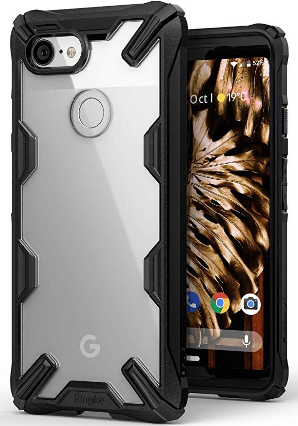 Fusion X Compatible with Google Pixel 3 Case Precise Tailored Lip Designed Clear Transparent Hard PC Back TPU Bumper Superior Grip Impact Resistant Solid Protection Cover for Pixel 3 - Black