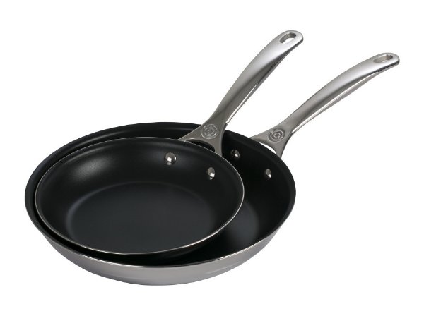Nonstick Stainless Steel Fry Pans, Set of 2