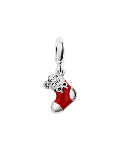 Engraved Silver Christmas Stocking Charm