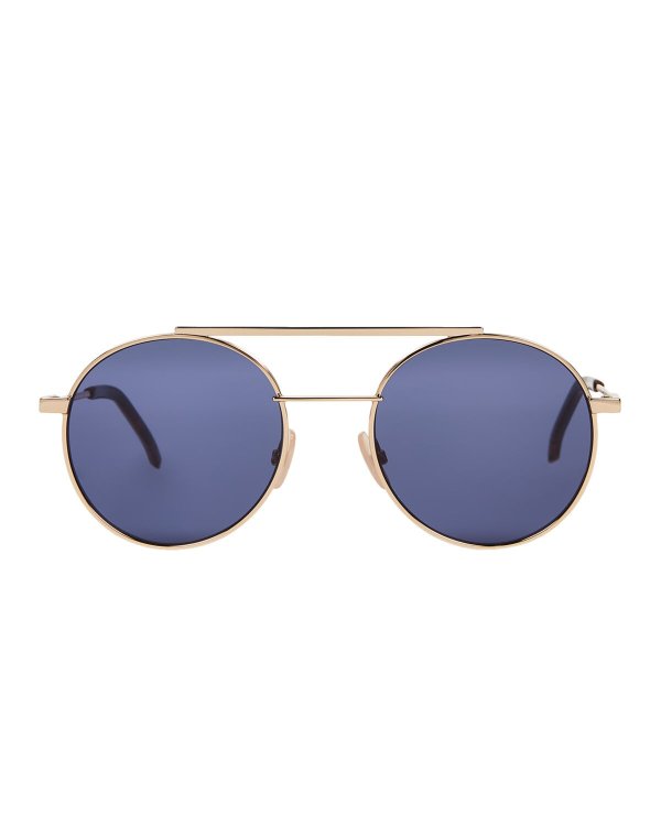 FF 0221 Gold-Tone Round Sunglasses
