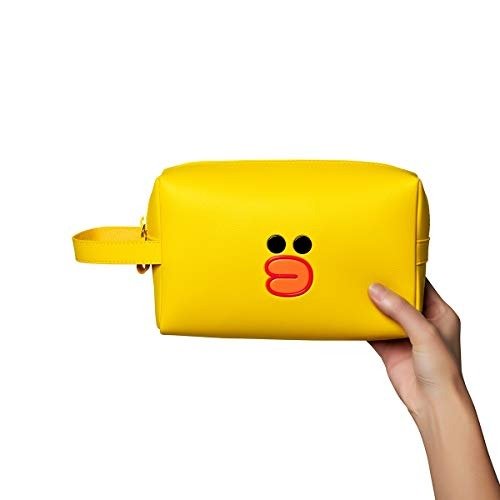 Cosmetic Bag - SALLY Character Faux Leather Travel Pouch and Organizer for Toiletry and Makeup, Yellow
