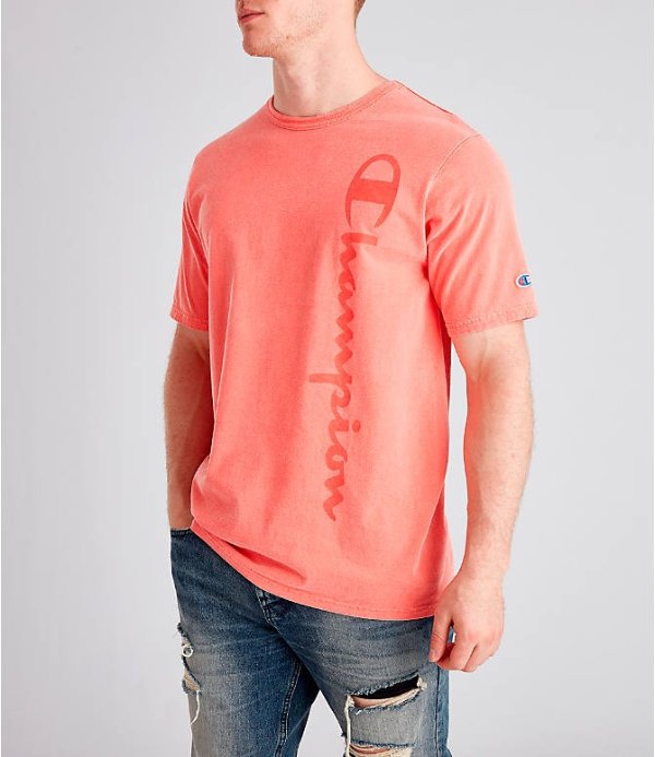 Men's Champion Heritage Script Garment Dyed T-Shirt
