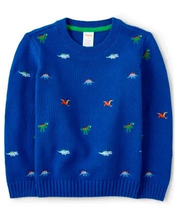Boys Long Sleeve Embroidered Dino Print Sweater - Dino Dude | Gymboree