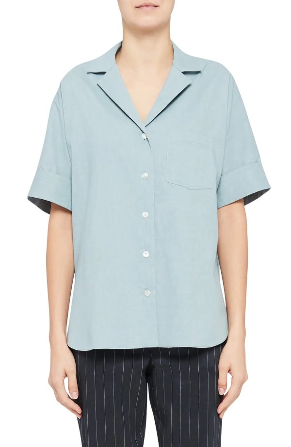 Ralfinn Spring Short Sleeve Linen Button-Up Shirt
