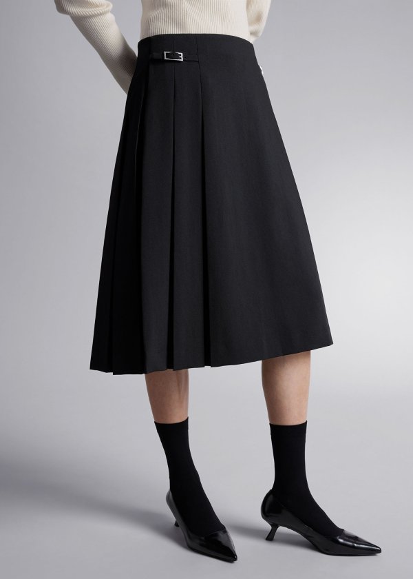 Pleated Midi Skirt