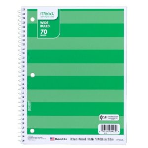 Mead Wide Ruled 70 Sheets Notebook