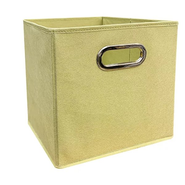 Lima Bean 11-Inch Square Collapsible Storage Bin in Gold | Bed Bath & Beyond