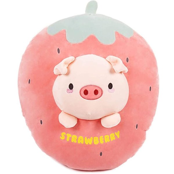 草莓小猪抱枕