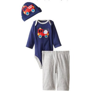 Gerber Baby Boys' Three-Piece Bodysuit, Cap, and Pant Set