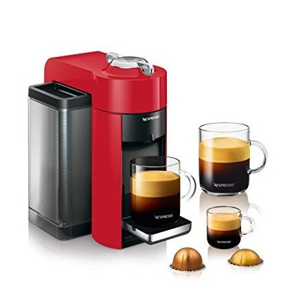 Nespresso Vertuo Evoluo Coffee and Espresso Machine by De'Longhi, Red