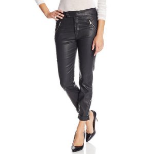 7 For All Mankind Women's Slant Zip Soft Pant In Coated Twill