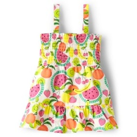 GymboreeGirls Sleeveless Fruit Print Poplin Ruffle Tank Top - Festive Fruit | Gymboree - SIMPLYWHT