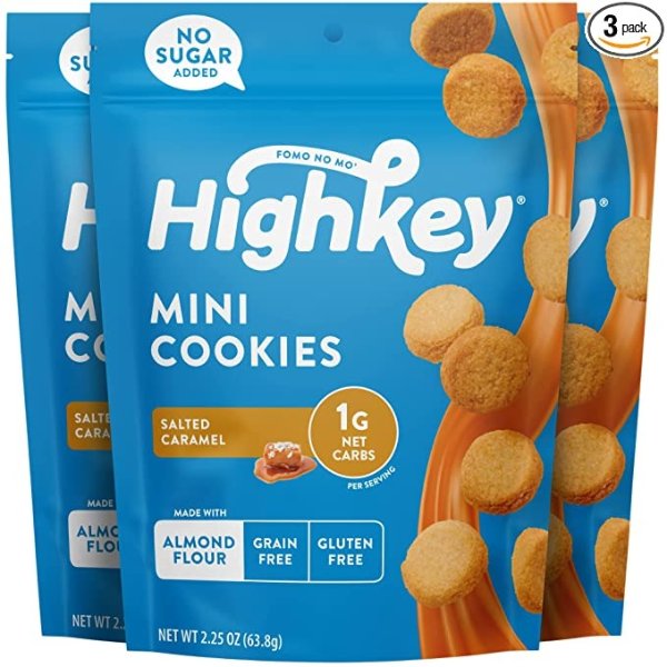 Highkey 咸焦糖曲奇饼干 2.25oz 3包装