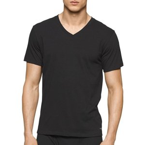 Calvin Klein 男士纯棉V领T恤 黑色 3件入