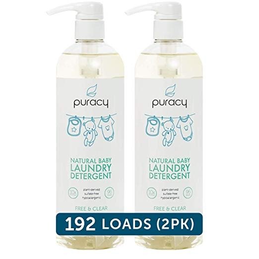 Natural Baby Liquid Laundry Detergent for Sensitive Skin, Free & Clear, 24 Fl. Oz (192 Loads)