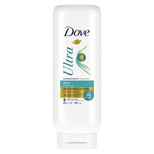 Ultra Daily Moisture Concentrate Shampoo for Dry Hair Moisturizes and Smooths in 30 Seconds, Ultra-Lather Technology and 2X More Washes 20 oz