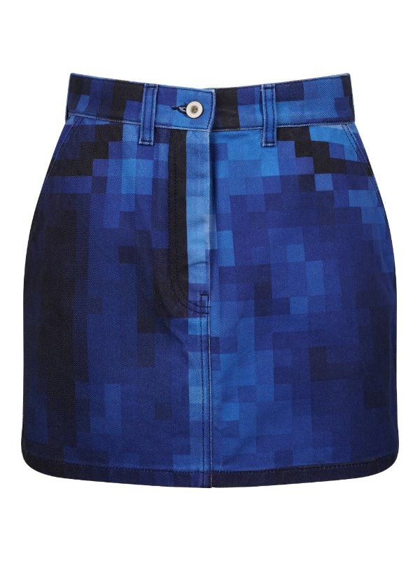 Pixelated Denim Skirt