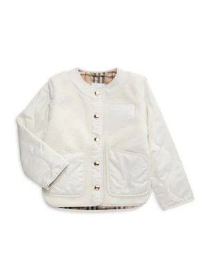 Little Girl’s & Girl’s Faux Fur Quilted Jacket