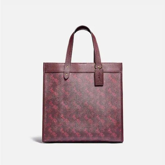 Field Tote With Horse And Carriage Print