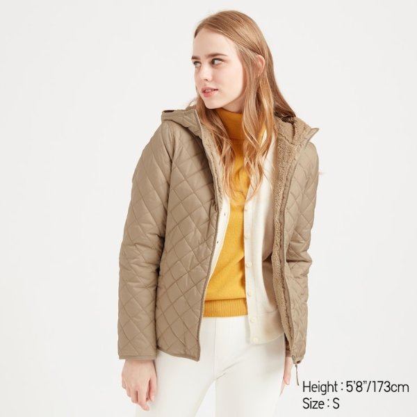 WOMEN PILE-LINED FLEECE QUILTED PARKA (ONLINE EXCLUSIVE)