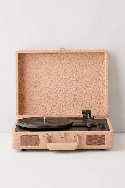 UO Exclusive Debossed Daisy Cruiser Bluetooth Record Player