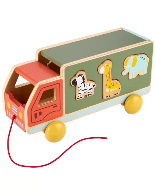 木质动物卡车玩具