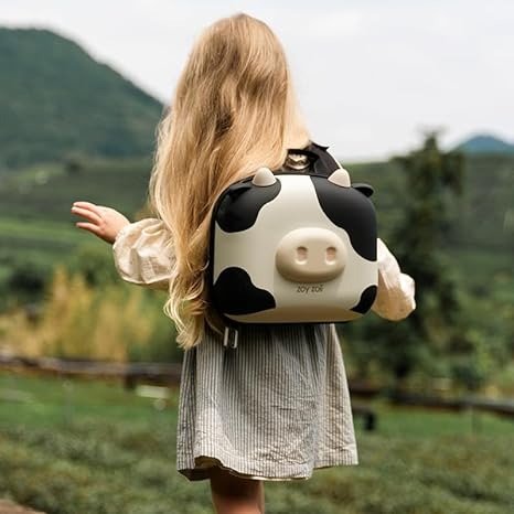 Zoy zoii Kids Backpack, Cute Cow Backpack for Boys Girls, Mini Preschool Travel Bag for Toddler, Ages 3-6…