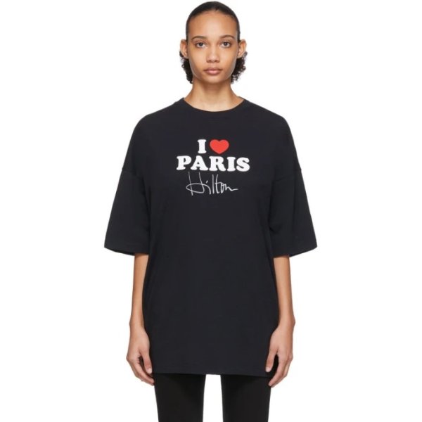 - SSENSE Exclusive Black 'I Love Paris' T-Shirt